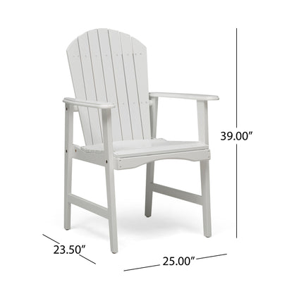 Outdoor Weather Resistant Acacia Wood Adirondack Dining Chairs (Set of 2)