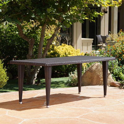 Reflect - Outdoor Dining Table With Rattan Cover - Dark Gray