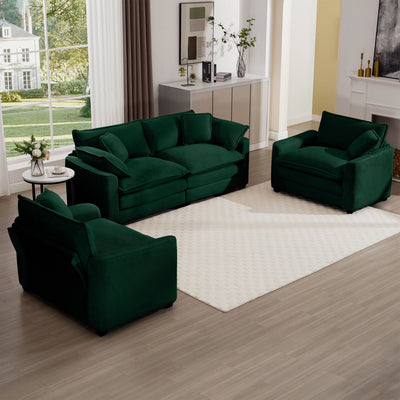 Elegant Corduroy Oversized Sectional Sofa Set With Deep Seats And Flexible Layout