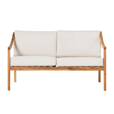 Modern Curved Arm Upholstered Outdoor Loveseat