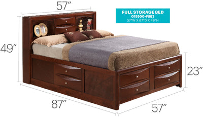 Marilla - Storage Bed With Bookcase Headboard