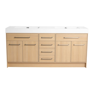 Freestanding Bathroom Vanity With Resin Sink, Soft-Closing Doors And Drawers