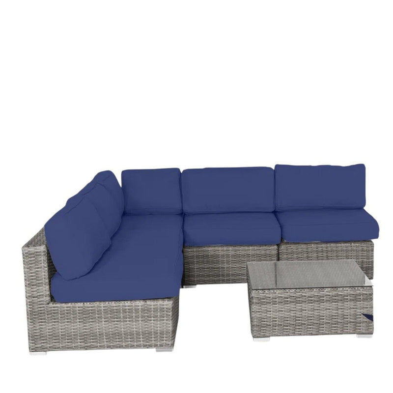 Seating Set With Cushions Handcrafted Wicker Design