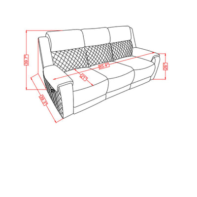 Alicia - Reclining Sofa - Gray / Black
