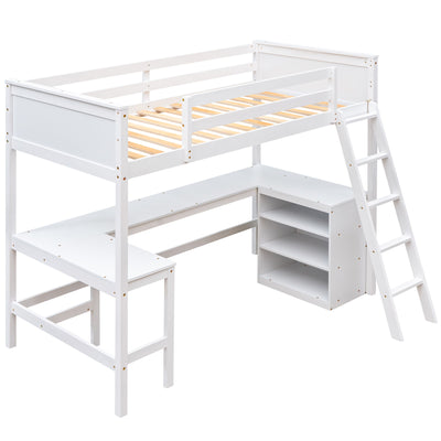 Loft Bed With Shelves With Desk