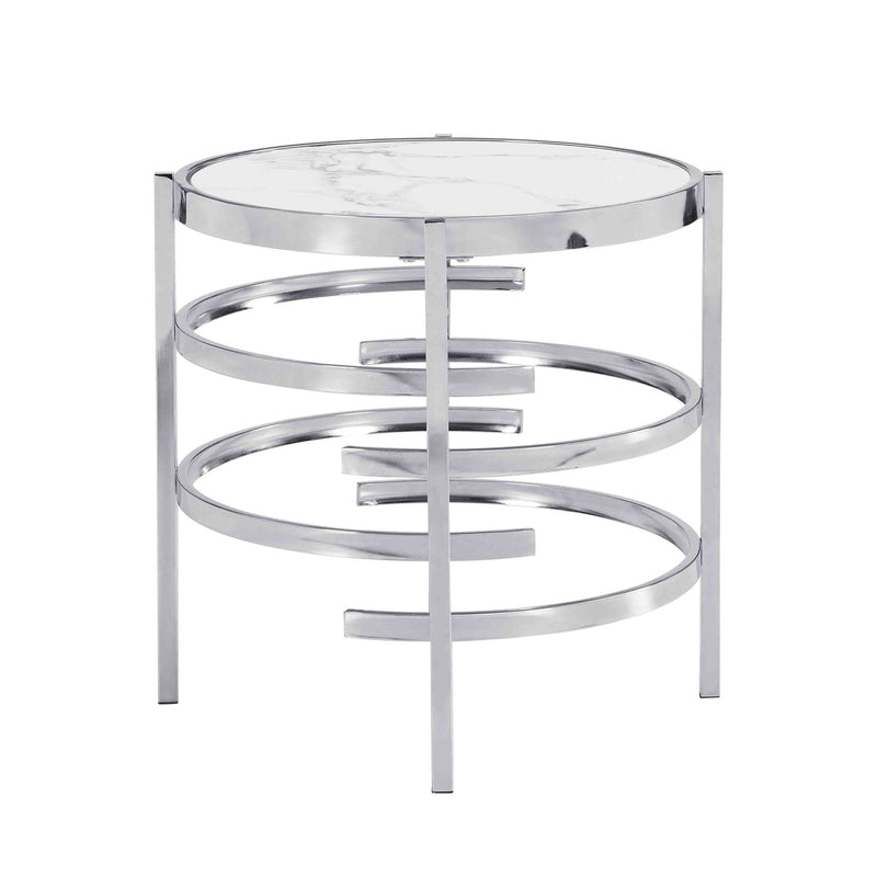Elegant Round Table With Sintered Stone Top & Sturdy Metal Frame