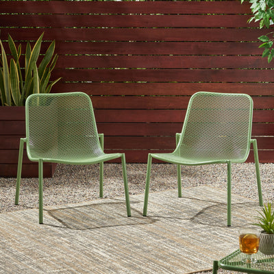 Outdoor Iron Chair With Mesh Design
