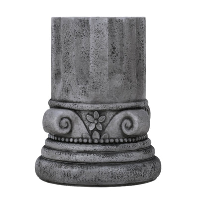 Outdoor End Table, Round Side Table For Patio And Garden - Antique Gray