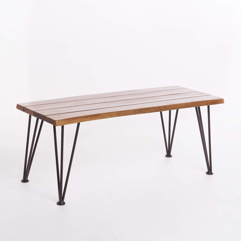 Zion - Outdoor Industrial Iron And Coffee Table - Teak