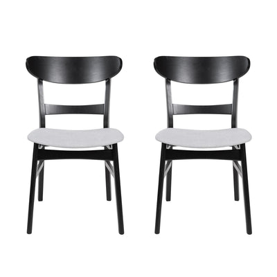 Mid Century Dining Chairs With Cushioned Seats And Wood Frame (Set of 2)