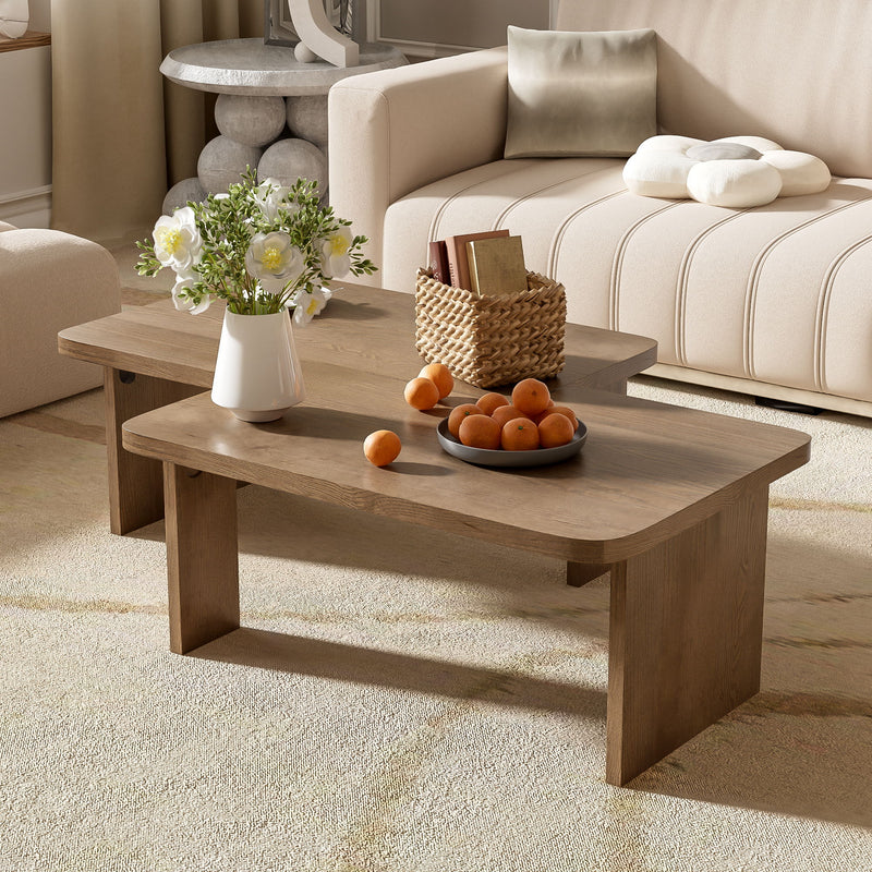 Modern Minimalist Coffee Table Set With Splicing Design