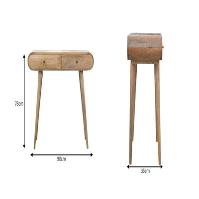 Solid Wood Curved Edge Console Table
