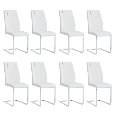 Modern Dining Chairs With Padded Seat, Metal Legs