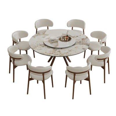 Modern Sintered Stone Dining Table Set With Chairs