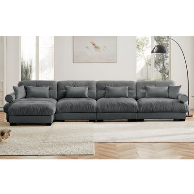 Super Comfort Oversized Modular Sectional Sofa With Movable Ottoman
