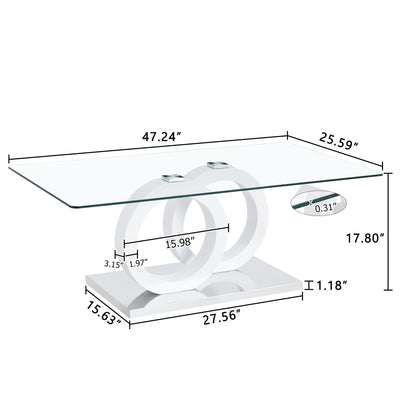Contemporary Style Glass Top Coffee Table