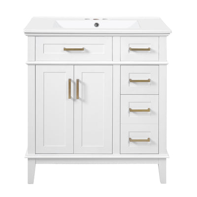 Modern Bathroom Vanity With Ceramic Sink, Soft Close Storage Cabinet