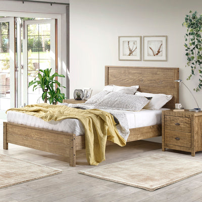 Albany - Bed Frame With Headboard, Heavy Duty Modern Rustic Design