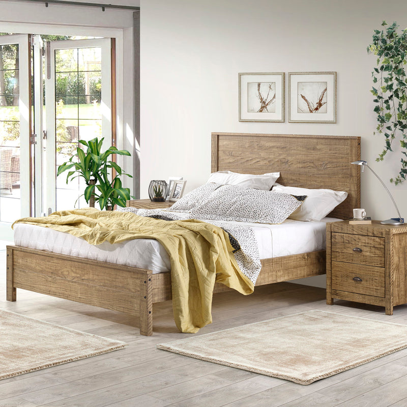 Albany - Bed Frame With Headboard, Heavy Duty Modern Rustic Design