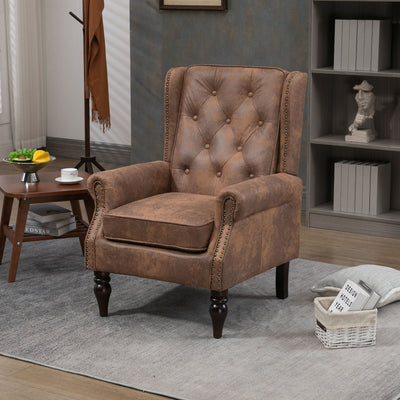 Modern Accent Armchair With Sturdy Wood Legs