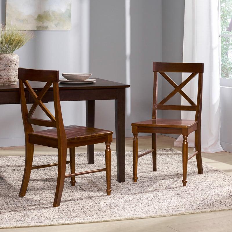 Dining Chair With X Shaped Back (Set of 2)