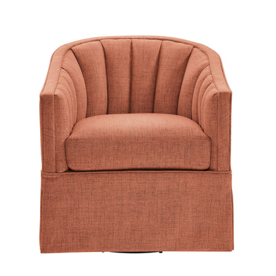 Solitude - Skirted Swivel Accent Chair With Hemp Like