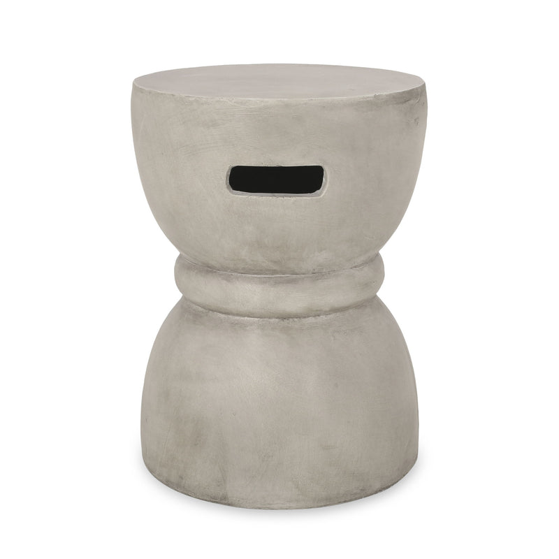 Outdoor Side Table With Hourglass Shape - Gray