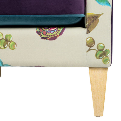 Mamba - Patchwork Accent Chair - Teal Blue Purple / Multicolored Floral