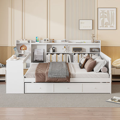 Daybed With 3 Drawers USB Ports And Desk