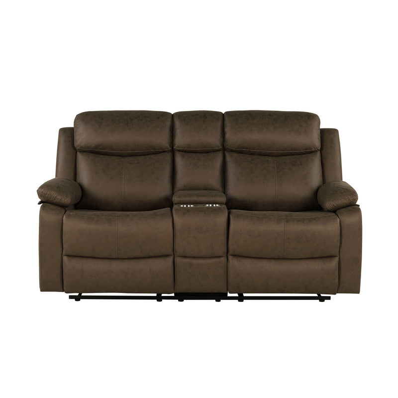 Brenda - Console Reclining Loveseat With Manual Recline Function - Brown
