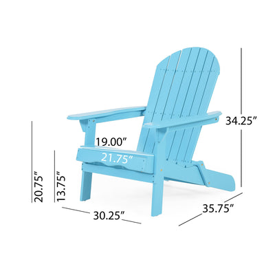 Malibu Transitional Adirondack Chair With Foldable Design - Blue