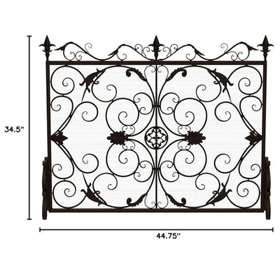 Darcie - Wrought Fireplace Screen, Ornate Design