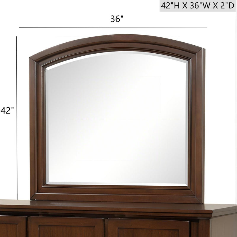Meade - Arch Mirror With Low Distortion Glass - Dark Cherry