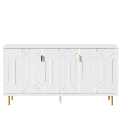 Modern TV Stand With 3 Doors And Adjustable Shelves