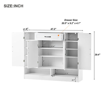 Sleek And Modern Shoe Cabinet With Adjustable Shelves, Space Saving Design