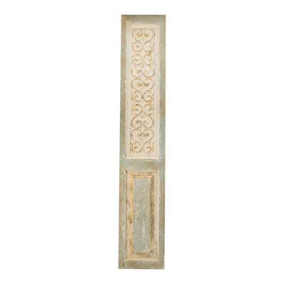 Large Wooden Rectangle Hanging Panel Decorative Wall Sculpture, Carved Wall Art - Beige