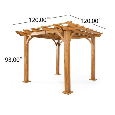 Brady - 10 X 10 Ft. Square Pergola - Teak
