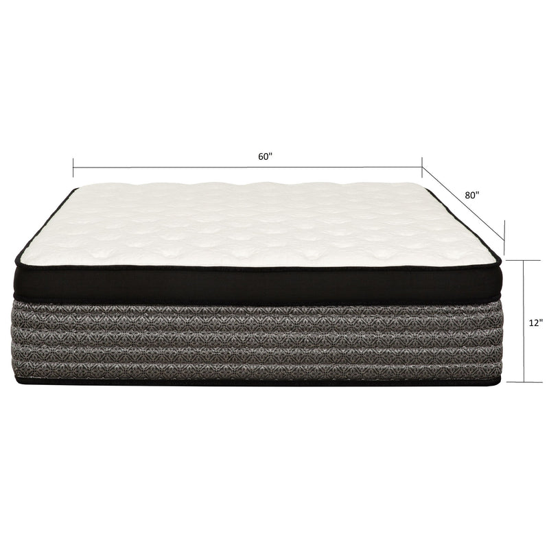 Premium 12" Queen Size Hybrid Mattress In A Box Soft Gel Memory Foam Top With Cooling Technology - Gray / White