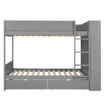 Bunk Bed With 2 Drawers And Multi Layer Cabinet