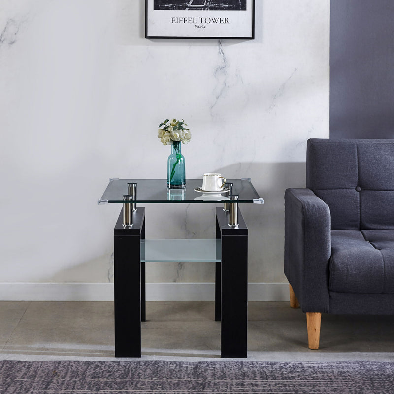 Clear Glass Top Side Table, Modern Design For Home