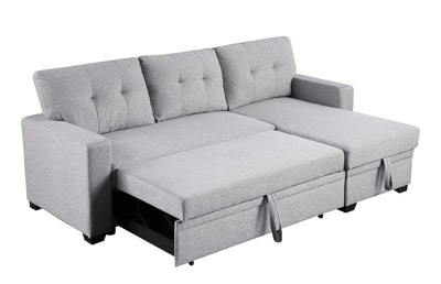 Upholstered Pull Out Sectional Sofa With Chaise