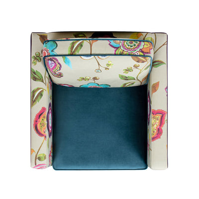 Mamba - Patchwork Accent Chair - Teal Blue Purple / Multicolored Floral