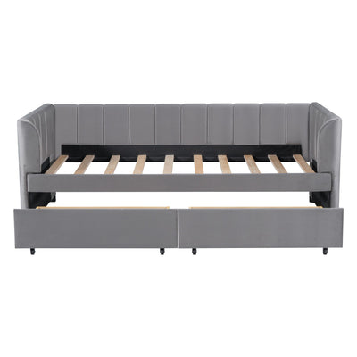Upholstered Daybed With Ergonomic Design Backrest