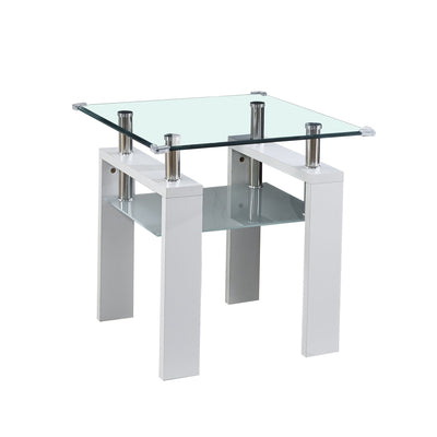 Clear Glass Top Side Table, Modern Design For Home