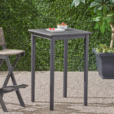 Outdoor Minimalist Acacia Wood Square Bar Table