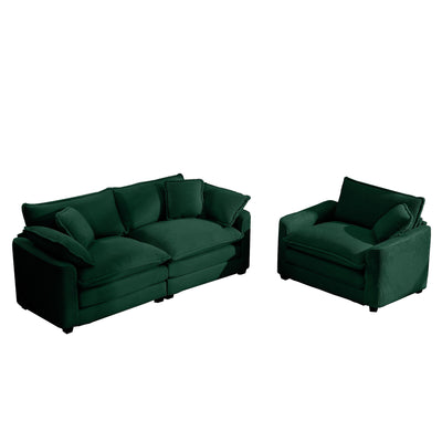 Elegant Corduroy Oversized Sectional Sofa Set With Deep Seats And Flexible Layout