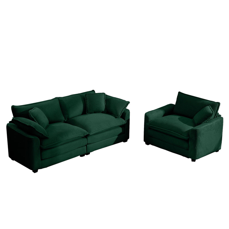 Elegant Corduroy Oversized Sectional Sofa Set With Deep Seats And Flexible Layout