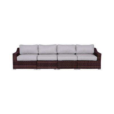 Contemporary Outdoor Rattan Wicker Sectional Seating Group With Cushions