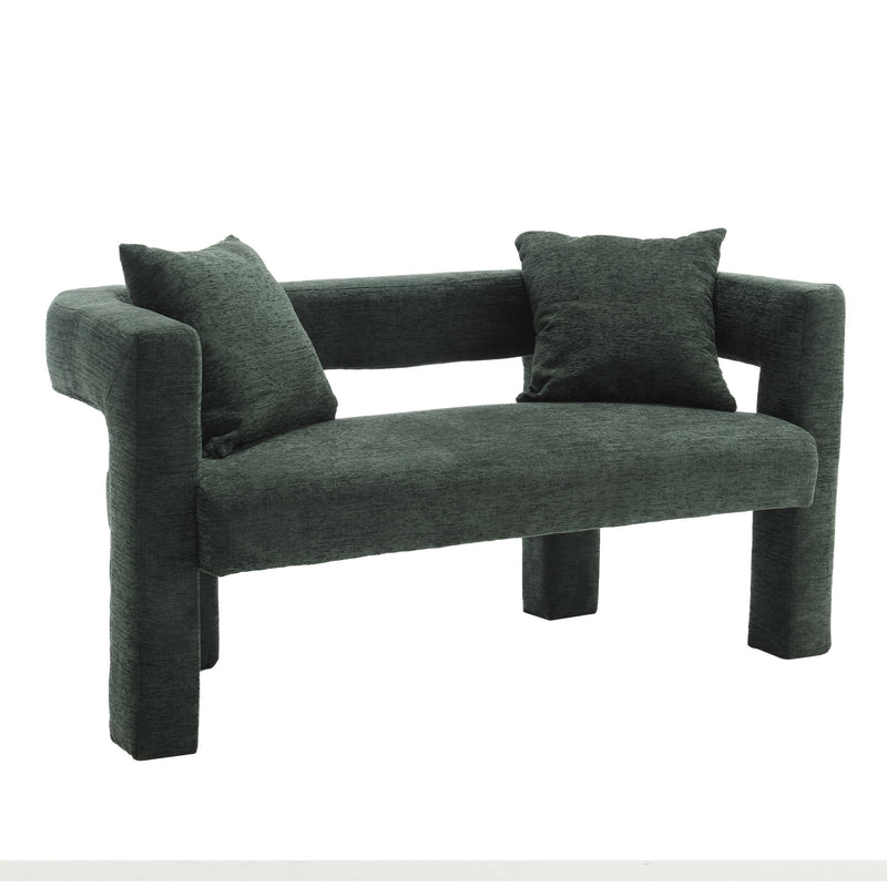 Modern Chenille Loveseat Sofa, Comfy Upholstered 2 Seater