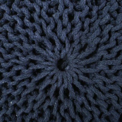 Bordeaux - Knitted Cotton Round Pouf Ottoman, Floor Cushion